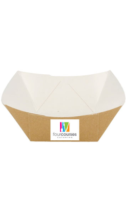 Barqueta Kraft 300g Superior 125x85mm Base 85x50mm | Personalizada | 4 Colores