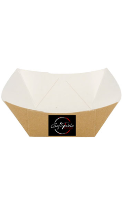 Barqueta Kraft 300g Superior 125x85mm Base 85x50mm - Personalizable