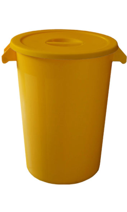 BARREÑO WEX CON TAPA HAS 100 l amarillo