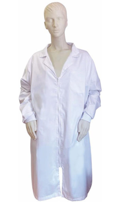 BATA CREMALLERA MANGA LARGA UNISEX POPELIN