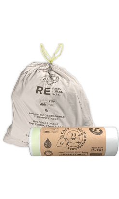 Bolsa de Basura Biocompostable 46x44 Natural Autocierre