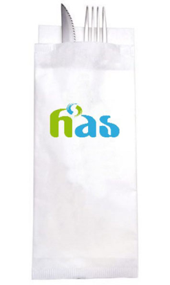 BOLSA BLANCA + SERVILLETA 30x40 P&P  blanca