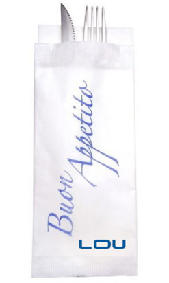 BOLSA BLANCA + SERVILLETA 30x40 P&P  blanca 