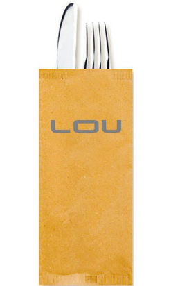 Bolsa Kraft para Cubiertos y Servilletas - Diseño Natural - 30x40 - P&P