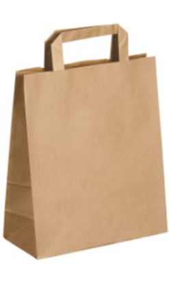 BOLSA KRAFT CON ASA PLANA 22+10x28cm