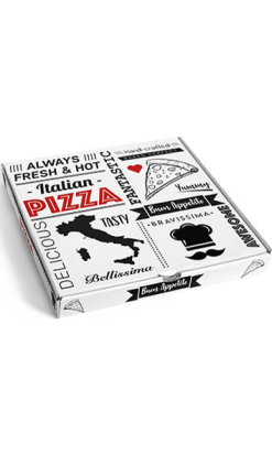 CAJA PIZZA 348 g 26x26x3,5 cm