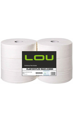 Higiénico Maxi Jumbo CLAR 300 Flex 2 capas Ø90 35x9,1cm