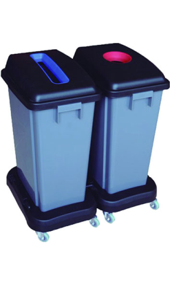 CONJUNTO RECICLAJE SIL JIM 2 CUBOS 60 l con carro