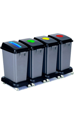 CONJUNTO RECICLAJE SIL JIM 4 CUBOS 60 l con carro