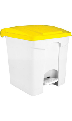 CONTENEDOR 30 l VDM con tapa amarilla y pedal