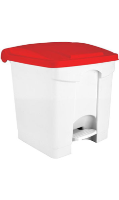 CONTENEDOR 30 l VDM con tapa roja y pedal
