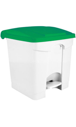 CONTENEDOR 30 l VDM con tapa verde y pedal