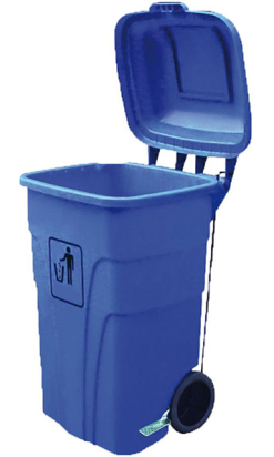 CONTENEDOR CHARGE AZUL 120 l con pedal