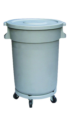 CONTENEDOR STRONG GRIS 80 l con tapa y base ruedas