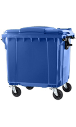 CONTENEDOR ZONA 1000 l 4 ruedas tapa plana azul