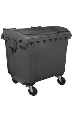 CONTENEDOR ZONA 1000 l 4 ruedas tapa plana gris