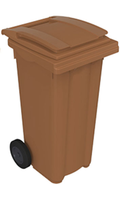 CONTENEDOR ZONA 120 l 2 ruedas marron