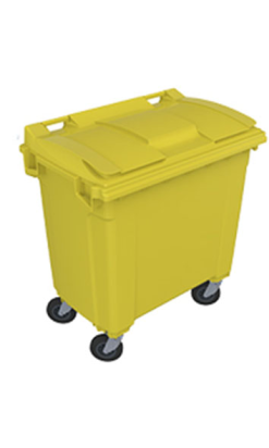 CONTENEDOR ZONA 800 l 4 ruedas tapa plana amarilla