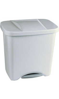 Cubo Pedal Ecológico 50L Blanco con Tapa - Compra Online