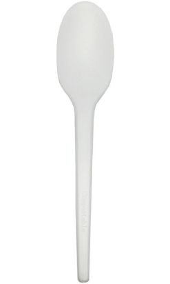CUCHARA FIBRA BIO 160mm blanco compostable