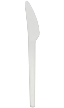 CUCHILLO FIBRA BIO 180mm blanco compostable