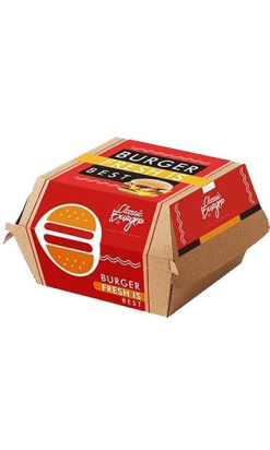 Envase Hamburguesa Kraft 250g 15x14x6 cm - Personalizado