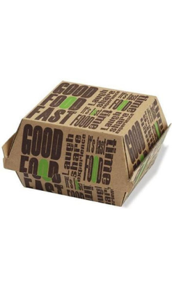 Envase de Hamburguesa Kraft 250g | Personalizado | 15x14x6 cm