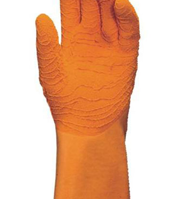 Guante de látex Harpon 321 T-7 naranja con soporte textil - Compra en línea