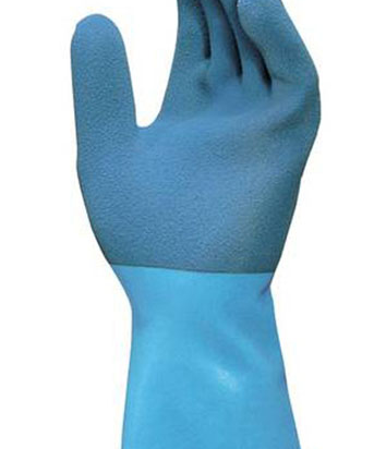 Guante de Latex Jersette 301 T-7 Azul con Soporte Textil