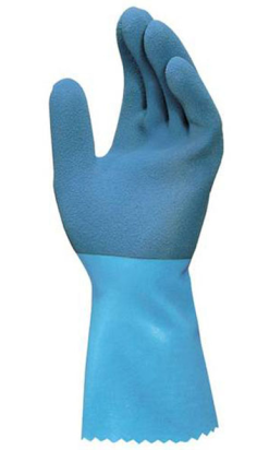 Guante de Látex Jersette 301 T-9 Azul con Soporte Textil - Mapa-Spontex