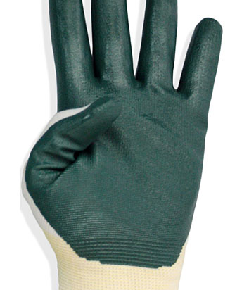 GUANTE NITRILO LONI 700 T-M verde soporte textil