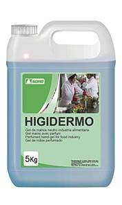 HIGIDERMO gel manos higienizante área alimentaria