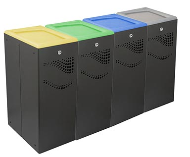 Papelera metálica 4x40L - Compra online al mejor precio