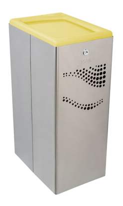 Papelera de Acero Inoxidable Satinado con Tapa Basculante - 40 litros