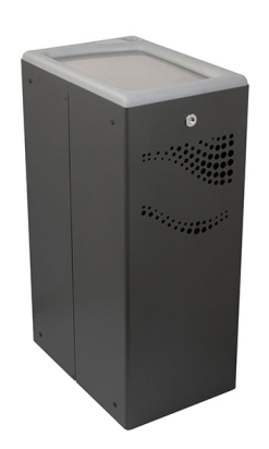 Papelera metálica 40L con tapa basculante gris y - Compra en línea