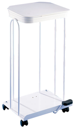 Papelera de pedal metálica con portabolsas de 80 litros