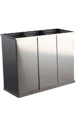 PAPELERA IDEAL RECICLAJE 3 CUBOS 16l inox satinado