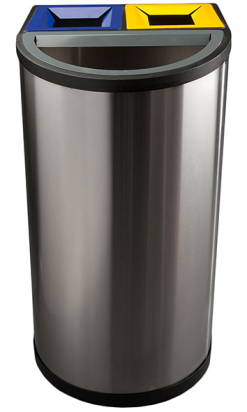 PAPELERA SELECTIVA 185 l INOX 2 cubos 60 l y