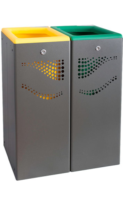 Papelera Metálica 2 x 40 l Tapa Abierta - Compra en línea
