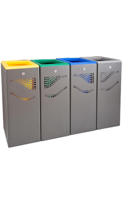 Papelera Metálica 40L con Tapa Abierta - Envío Rápido