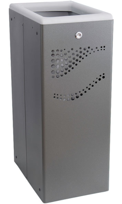 Papelera metálica 40 l - Tapa abierta gris - Envío rápido