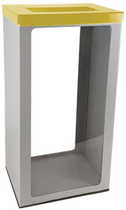 PAPELERA TODO  70 l METALICA tapa amarilla 