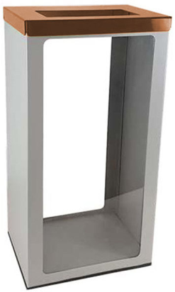 PAPELERA TODO  70 l METALICA tapa marron abatible 