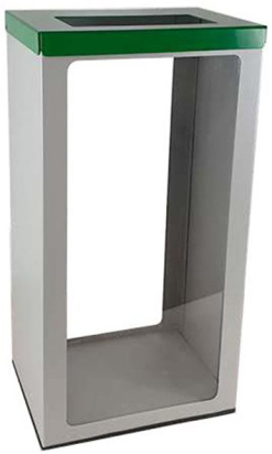 PAPELERA TODO  70 l METALICA tapa verde abatible 