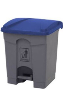 PAPELERA TOTAL GRIS TAPA AZUL 45 l con pedal