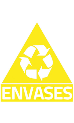 PICTOGRAMA TRIANGULAR AMARILLO ENVASES 20x22cm