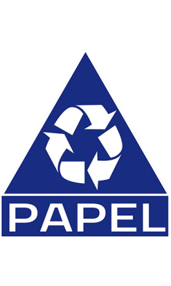 PICTOGRAMA TRIANGULAR AZUL PAPEL 20x22cm