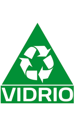 PICTOGRAMA TRIANGULAR VERDE VIDRIO 20x22cm