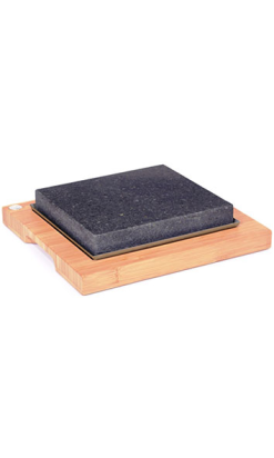 PIEDRA VOLCANICA 20x18 cm / BASE MADERA 27x25 cm