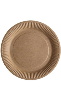 PLATO CARTON ANTIGRASA KRAFT Ø180 cm compostable